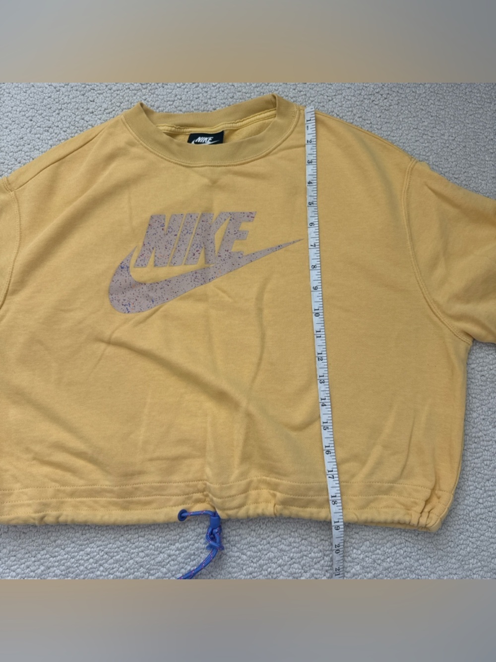 Nike Yellow Crewneck Sweatshirt with Black Logo Tag - Picture 4 of 7